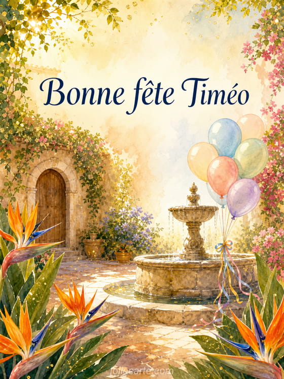 Carte bonne fĂȘte TimĂ©o