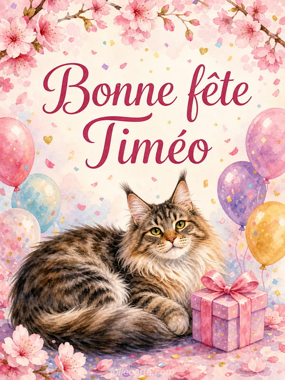 Carte bonne fĂȘte TimĂ©o