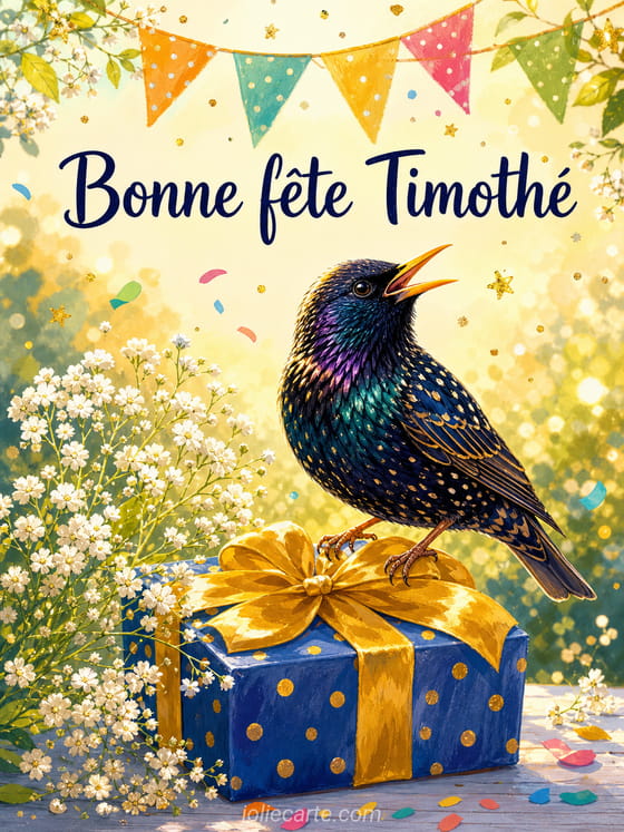 Carte bonne fĂȘte TimothĂ©