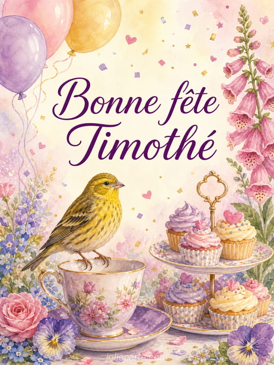 Carte bonne fĂȘte TimothĂ©