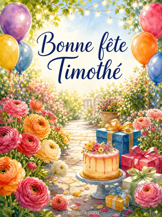 Carte bonne fĂȘte TimothĂ©