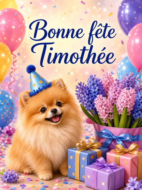 Carte bonne fĂȘte TimothĂ©e