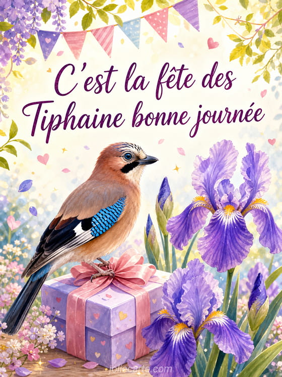 Carte bonne fĂȘte Tiphaine