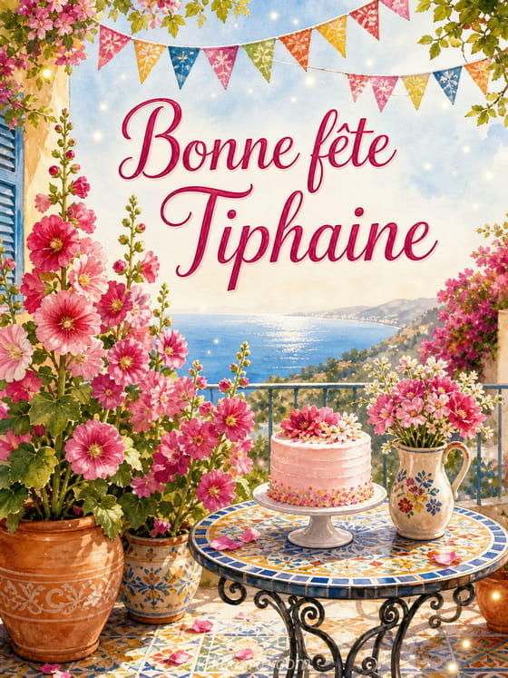 Carte bonne fĂȘte Tiphaine