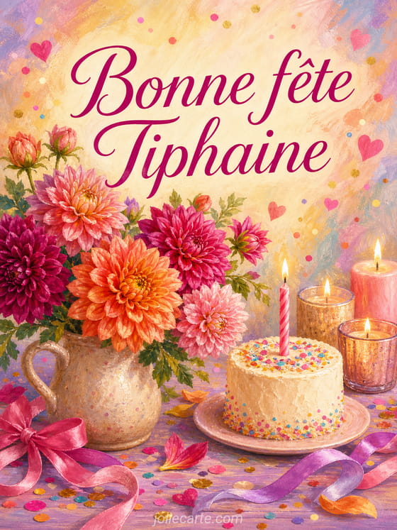 Carte bonne fĂȘte Tiphaine