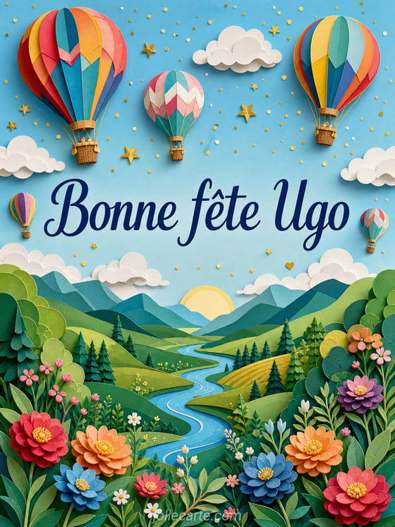 Carte bonne fĂȘte Ugo