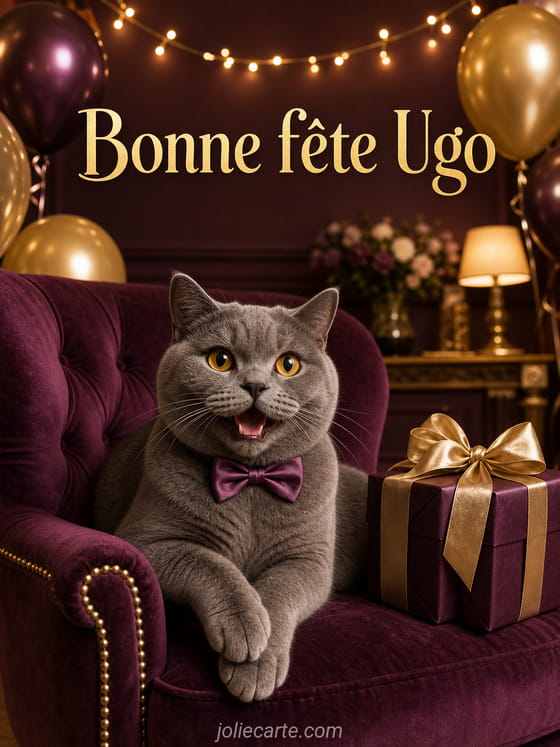 Carte bonne fĂȘte Ugo
