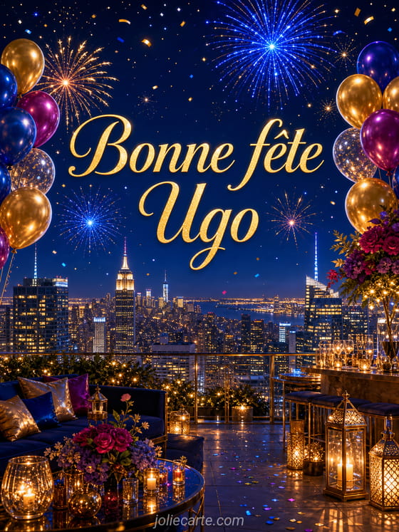 Carte bonne fĂȘte Ugo