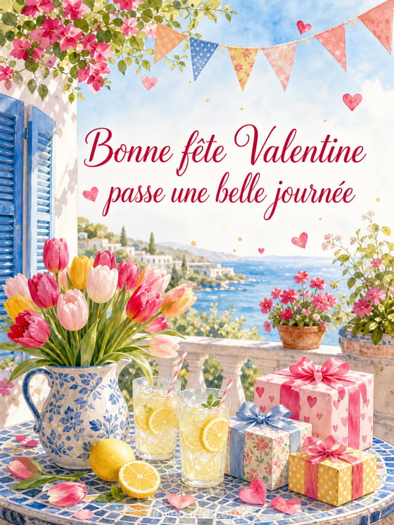 Carte bonne fête Valentine