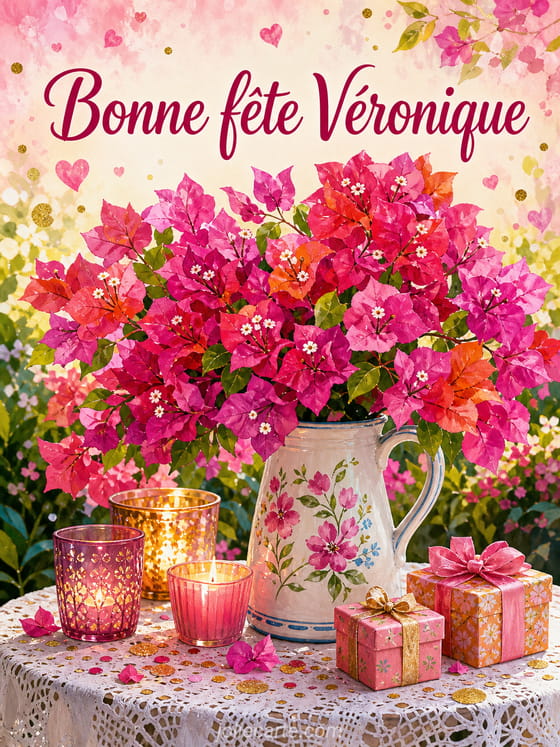 Carte bonne fête Véronique
