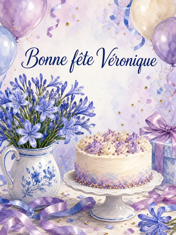 Carte bonne fête Véronique