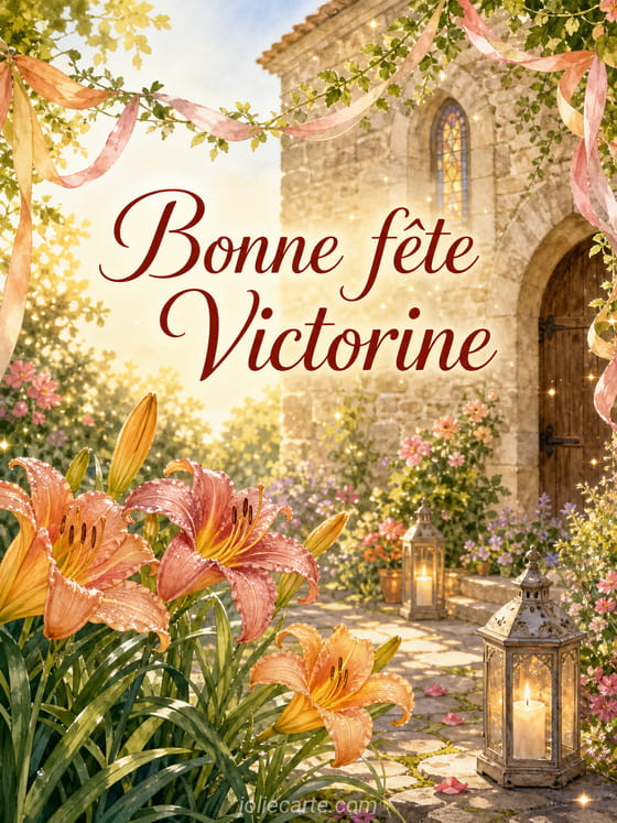Carte bonne fĂȘte Victorine