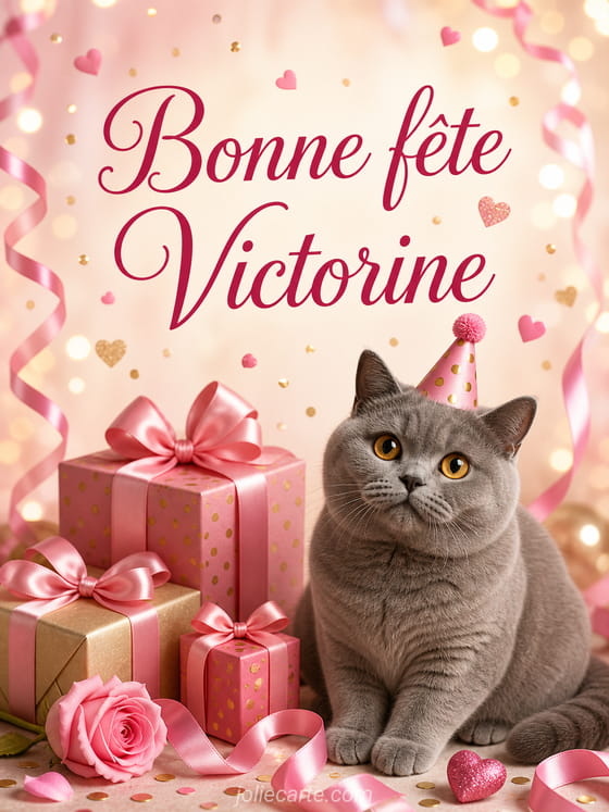 Carte bonne fĂȘte Victorine
