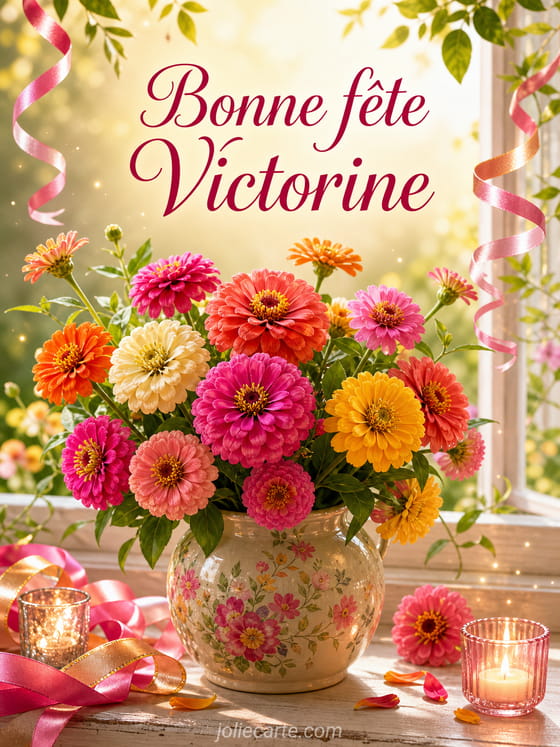 Carte bonne fĂȘte Victorine