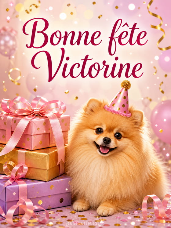 Carte bonne fĂȘte Victorine
