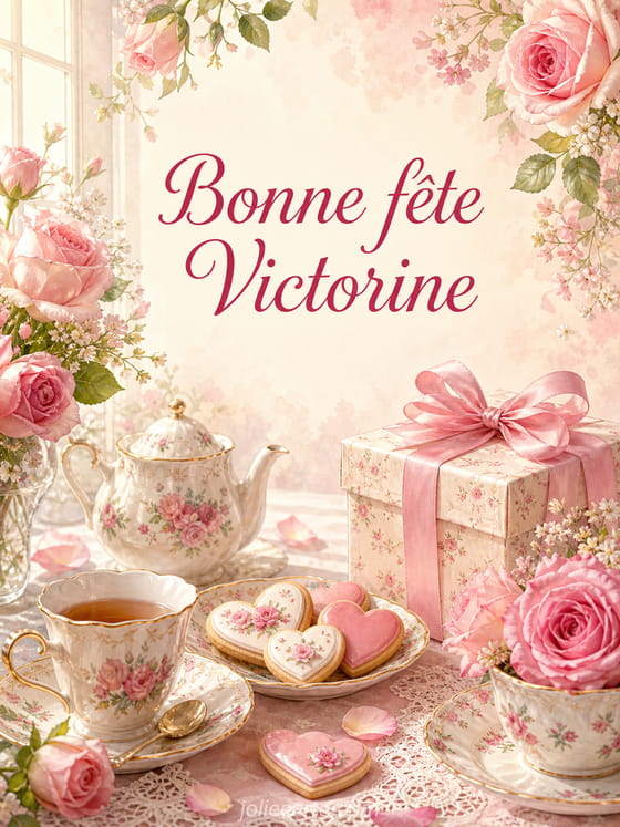 Carte bonne fĂȘte Victorine
