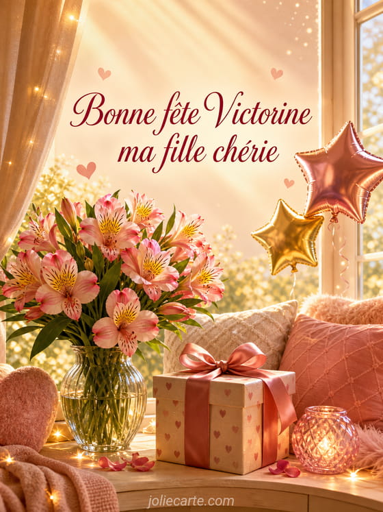 Carte bonne fĂȘte Victorine
