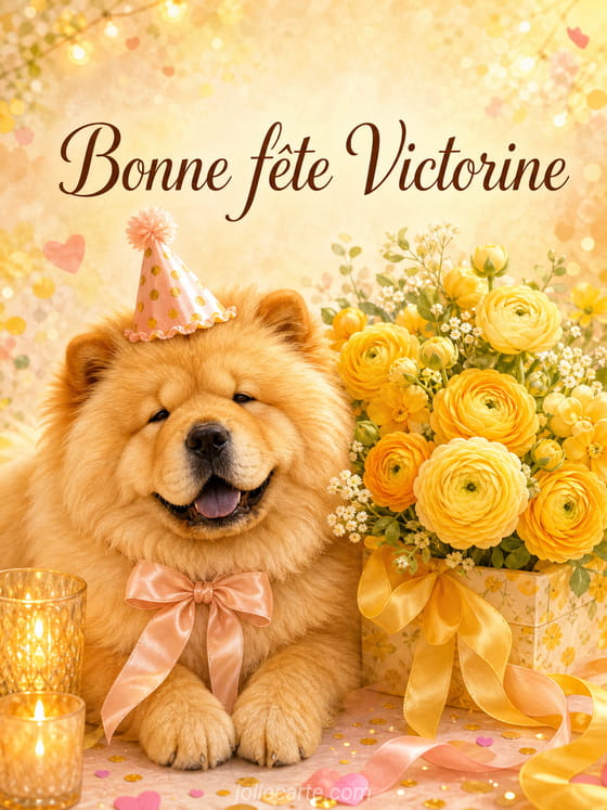 Carte bonne fĂȘte Victorine