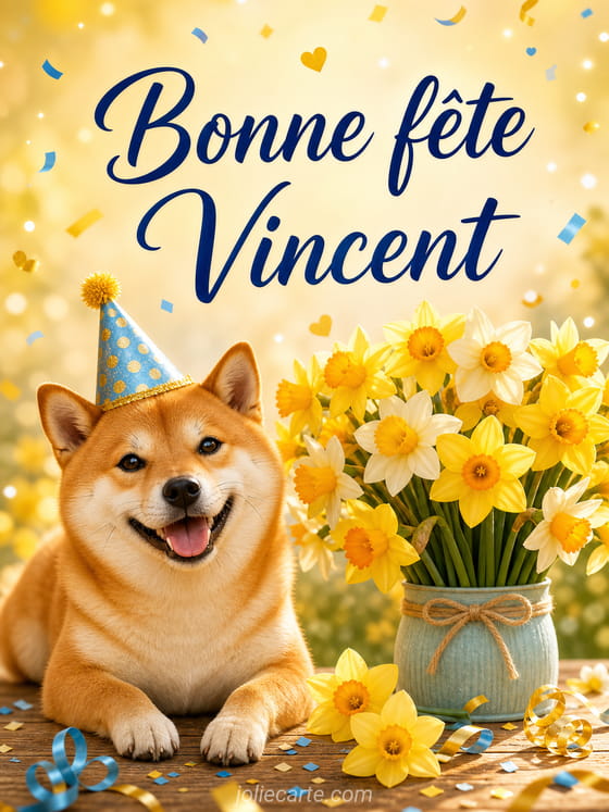 Carte bonne fête Vincent