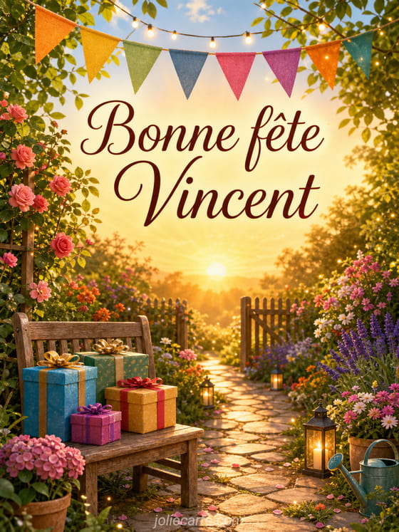Carte bonne fête Vincent