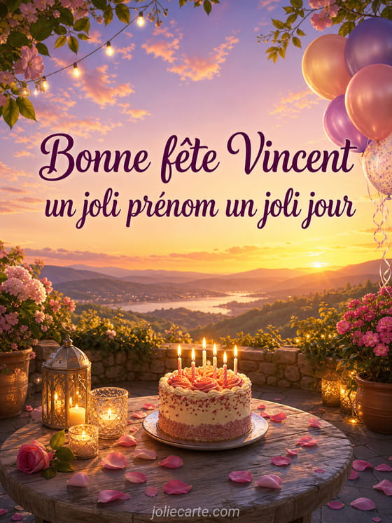 Carte bonne fête Vincent