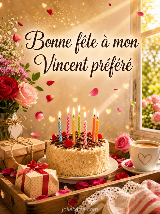Carte bonne fête Vincent