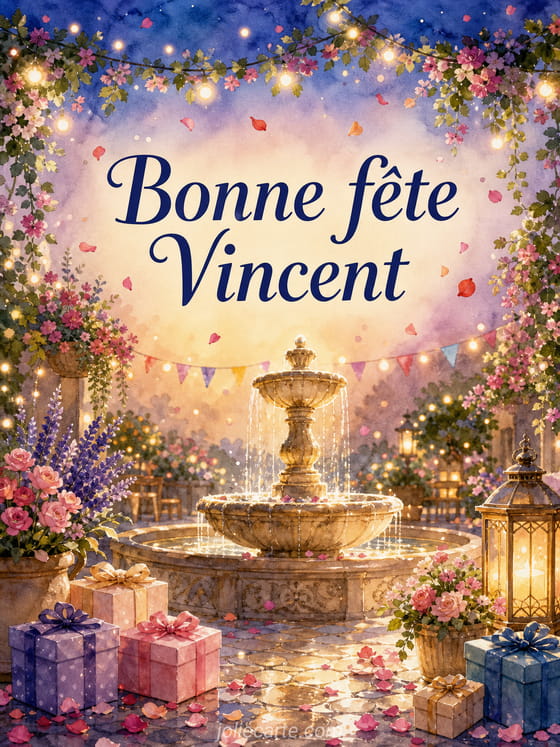 Carte bonne fête Vincent