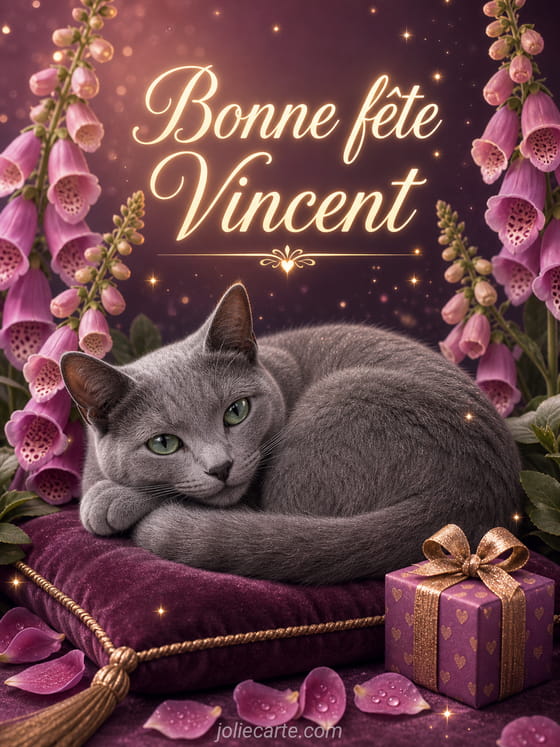 Carte bonne fête Vincent