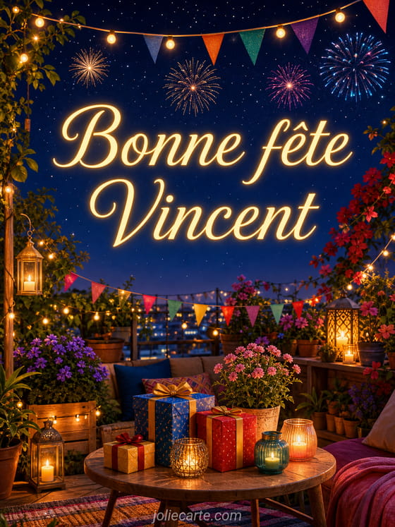 Carte bonne fête Vincent