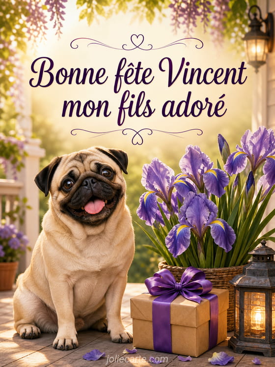 Carte bonne fête Vincent