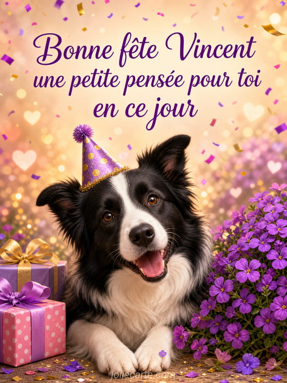 Carte bonne fête Vincent
