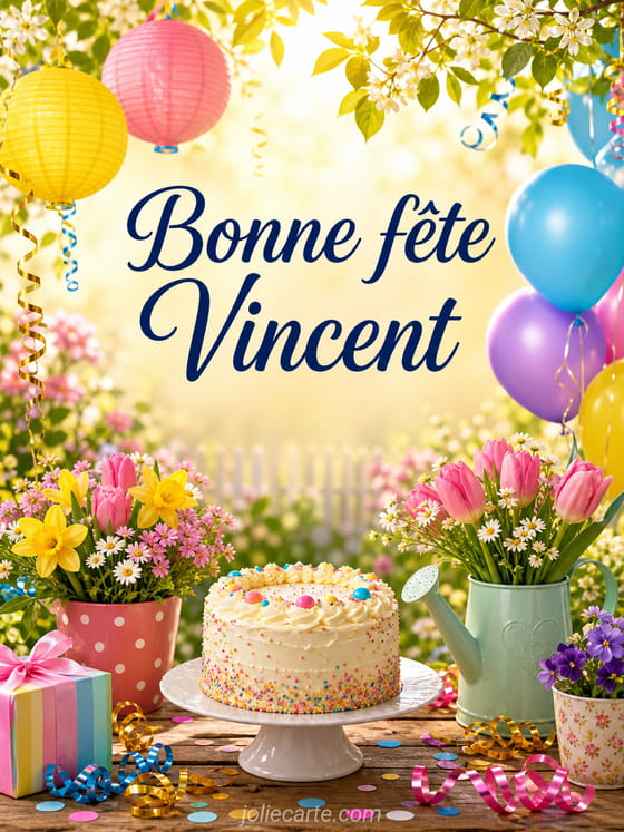 Carte bonne fête Vincent