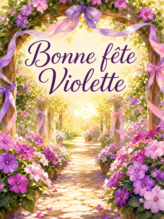 Carte bonne fĂȘte Violette