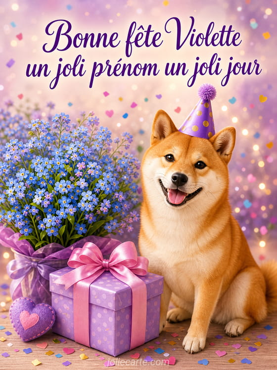 Carte bonne fĂȘte Violette