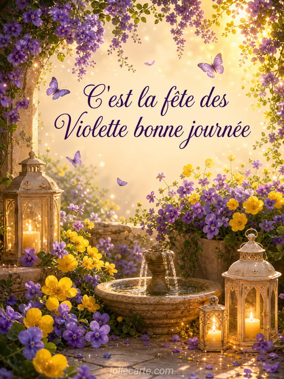 Carte bonne fĂȘte Violette