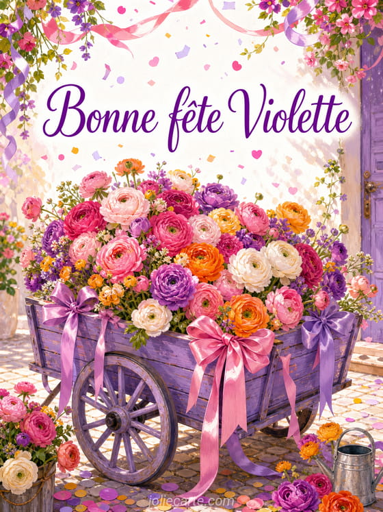 Carte bonne fĂȘte Violette