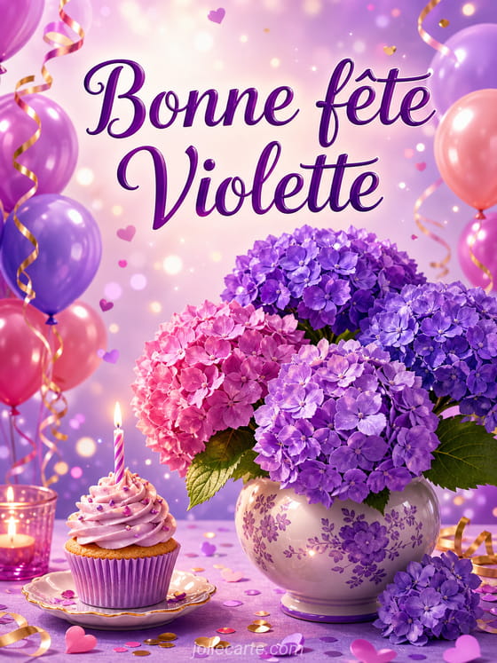 Carte bonne fĂȘte Violette