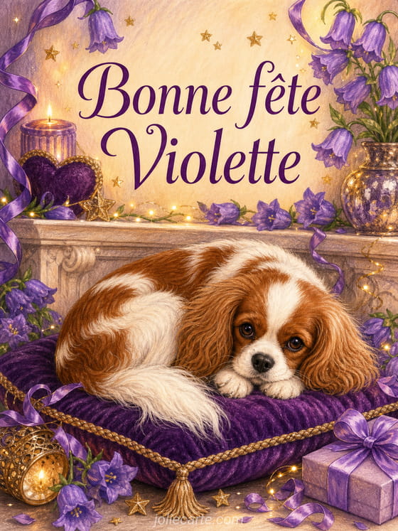 Carte bonne fĂȘte Violette