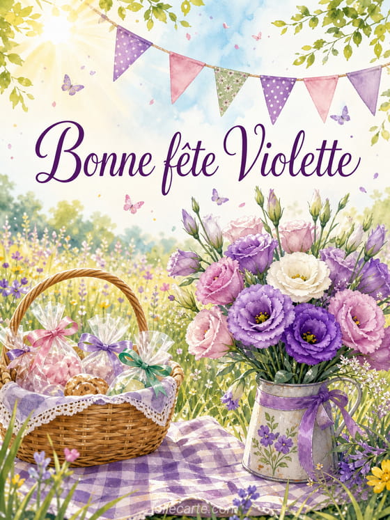 Carte bonne fĂȘte Violette