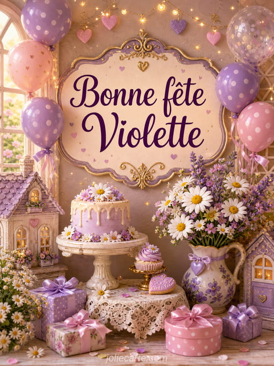 Carte bonne fĂȘte Violette