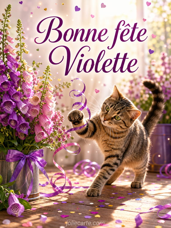 Carte bonne fĂȘte Violette