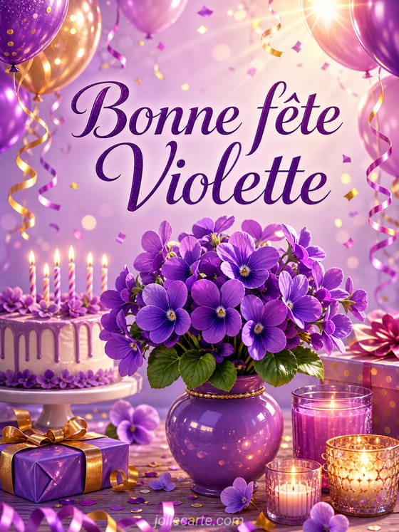 Carte bonne fĂȘte Violette
