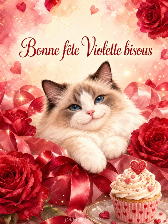 Carte bonne fĂȘte Violette