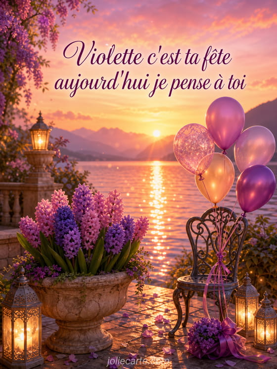 Carte bonne fĂȘte Violette