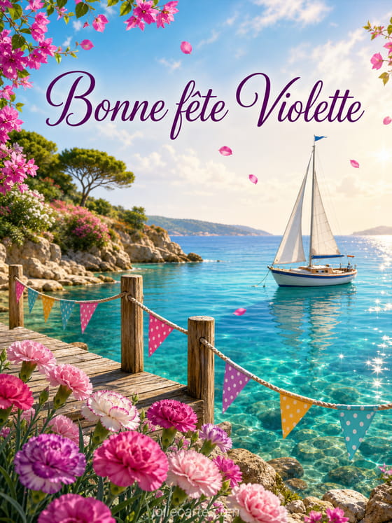 Carte bonne fĂȘte Violette