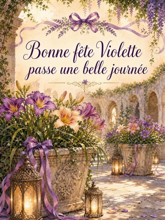 Carte bonne fĂȘte Violette