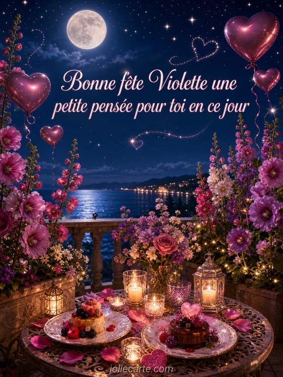 Carte bonne fĂȘte Violette