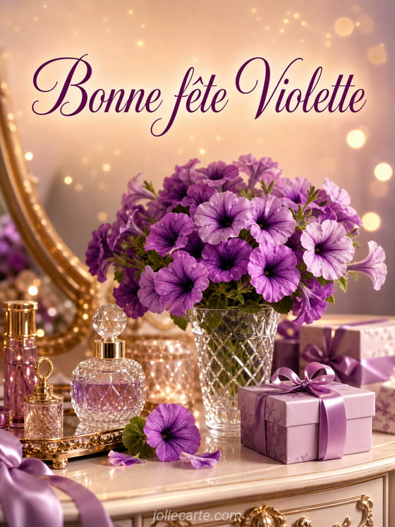 Carte bonne fĂȘte Violette