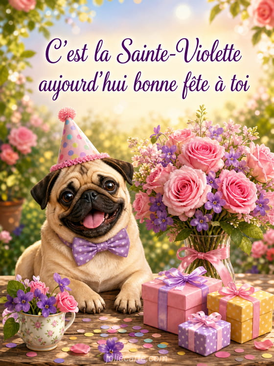 Carte bonne fĂȘte Violette
