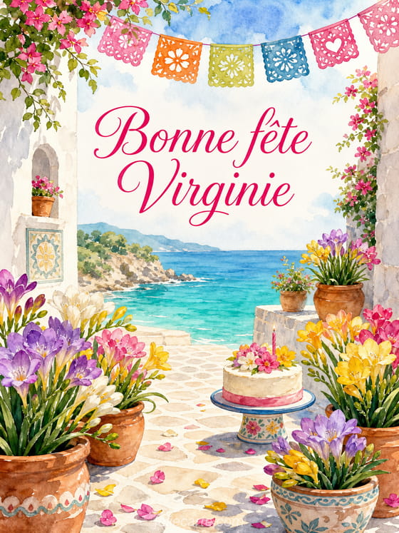 Carte bonne fĂȘte Virginie